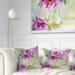 Designart 'Purple Peonies in Vase' Floral Throw Pillow