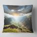 Designart 'Stunning View of Sunset in Mountains' Landscape Printed Throw Pillow