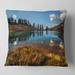 Designart 'Calm Mountain Lake and Clear Sky' Landscape Printed Throw Pillow