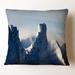 Designart 'Blue Winter Hills Panorama' Landscape Printed Throw Pillow