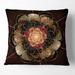 Designart 'Dark Gold Red Fractal Flower Pattern' Floral Throw Pillow