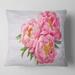 Designart 'Bunch of Peony Flowers In Vase' Floral Throw Pillow