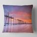 Designart 'Abandoned Wooden Pier at Sunset' Pier Seascape Throw Pillow