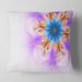 Designart 'Blue and Purple Symmetrical Fractal Flower' Floral Throw Pillow