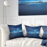 Designart 'Cloudy Sky Calm Blue Waters' Seascape Throw Pillow