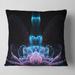 Designart 'Fractal Flower Blue Purple Digital Art' Floral Throw Pillow