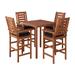 CorLiving Miramar Natural Hardwood Outdoor Bar Height Bistro Set, 5pc