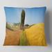 Designart 'Tuscany Wheat Field Hill Panorama' Landscape Printed Throw Pillow