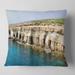 Designart 'Sea Caves near Cape Greko Panorama' Modern Seascape Throw Pillow