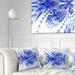 Designart 'Symmetrical Soft Blue Fractal Flower' Floral Throw Pillow