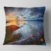 Designart 'Colorful River Sunset With Log' Seashore Throw Pillow