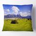 Designart 'Green Bavaria Field Panorama' Landscape Printed Throw Pillow