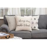 "Always Stay Humble & kind" Natural Decorative Poly Filled Pillow