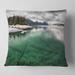 Designart 'Crystal Clear Lake and Mountains' Landscape Printed Throw Pillow