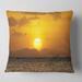 Designart 'Yellow Sunset and Brown Ocean' Seashore Throw Pillow