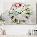 Designart 'Country Flower Bouquet' Cottage 3 Panels Oversized Wall CLock - 36 in. wide x 28 in. high - 3 panels