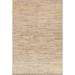Traditional Natural Dye Solid Ivory Gabbeh Zolanvari Persian Area Rug - 4'10" x 3'5"