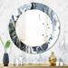 Designart 'Marbled Geode 13' Printed Mid-Century Frameless Oval or Round Wall Mirror - Grey/Silver