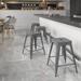 4 Pack 24" High Backless Distressed Metal Indoor-Outdoor Counter Height Stool