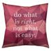 Quotes Faux Gemstone Do What is Right Quote Floor Pillow - Square Tufted