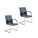 Boss Office Products Chrome Frame Black Vinyl Side Chair Two Pack