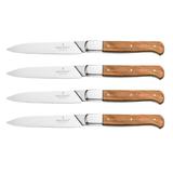 Argent Orfèvres™ Lynden Olivewood - 4 Piece Steak Knife Set, Forged, Triple Rivets