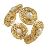 Beaded Napkin Rings with Pearl Design (Set of 4)