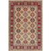 All-Over Geometric Super Kazak Area Rug Wool Handmade Oriental Carpet - 6'0" x 9'1"