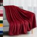 Microfiber Pom Pom Fleece Blanket Wine