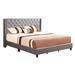 LYKE Home Gray Faux Leather King Upholstered Bed