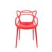 Red Master Chair, Modern Plastic Patio Indoor or Outdoor Dining Stackable Chair - SET 4