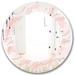 Designart 'Pink Elegant Pastel Waves' Printed Modern Round or Oval Wall Mirror - Leaves