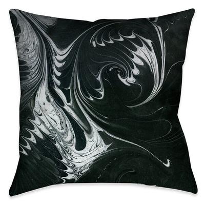 Laural Home Black White Marble Throw Pillow