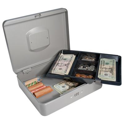 12-inch Grey Cash Box with Combination Lock