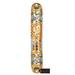 Matashi Hand Painted 6" Enamel Mezuzah Embellished with Multi Colored Crystals with Gold Accents and High Quality Crystals