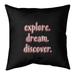 Quotes Explore Dream Discover Quote Chalkboard Style Pillow-Cotton Twill