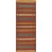 Tribal Kilim Sirjan Persian Striped Runner Rug Hand-woven Wool Carpet - 2'4" x 6'7"