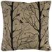 Natural/Black Botanical With Birds Throw Pillow