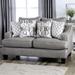 Qvareli Transitional Grey T-cushion Loveseat with Pillows by Furniture of America