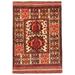 ECARPETGALLERY Hand-knotted Tajik Caucasian Red Wool Rug - 4'2 x 5'11