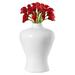 Modern White Large Tabletop Centerpiece Flower Vase ,17.75"