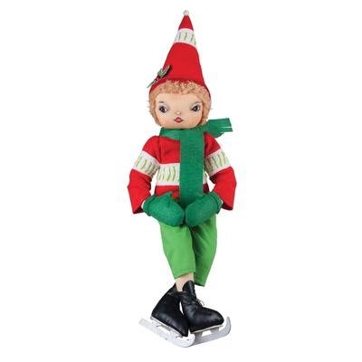 Christmas Torrence Ice Skating Boy Joe Spencer Gathered Traditions Art Doll - N/A