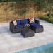 13-Piece Outdoor Sectional Sofa Set Patio Conversation Set with Fire Pit Table and Coffee Table