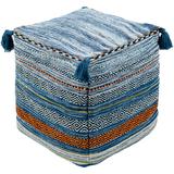 Geometric Ansley Square 18-inch Cotton/Chenille Pouf