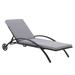 CorLiving Grey Patio Sun Lounger - Black Finish/Ash Grey Cushions