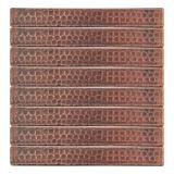 1" x 8" Hammered Copper Tile - Quantity 8 (T18DBH_PKG8)