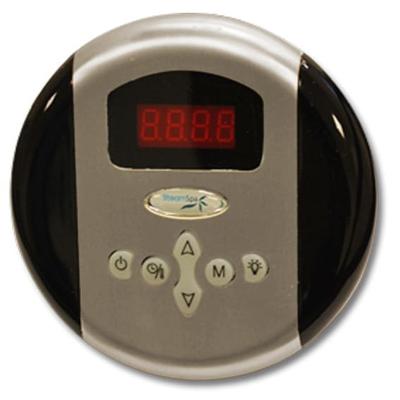 SteamSpa Control Panel with Time and Temperature Presentsin Brushed Nickel