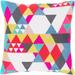 Figura Geometric Modern White Feather Down or Poly Filled Throw Pillow 18-inch