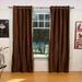 Brown Ring / Grommet Top Velvet Curtain / Drape / Panel - Piece