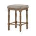 ACME Farsiris Counter Height Stool in Beige and Weathered Oak (Set of 2)